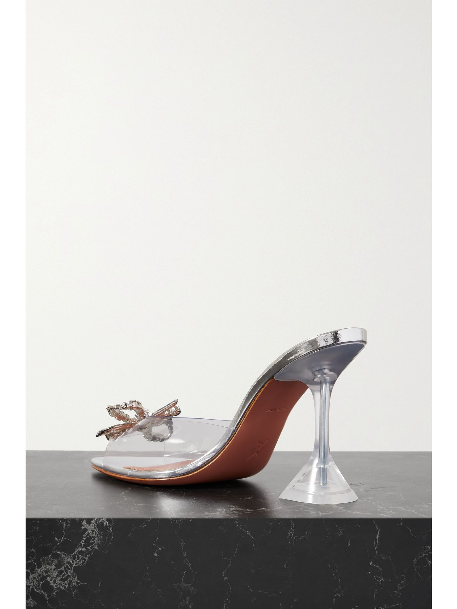 Rosie crystal-embellished PVC mules White - 3