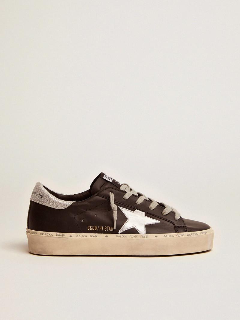 Hi Star sneakers 에 검정 가죽 와 Silver laminated 가죽 스타 - 1