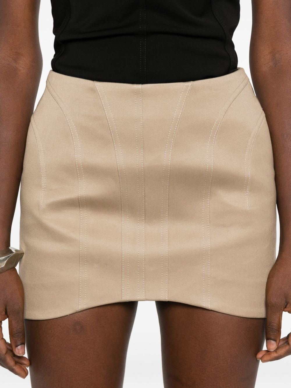 seamed panelled skirt - 5