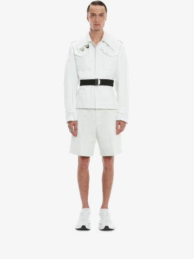 Alexander McQueen Cotton Canvas Tailored Short in White outlook