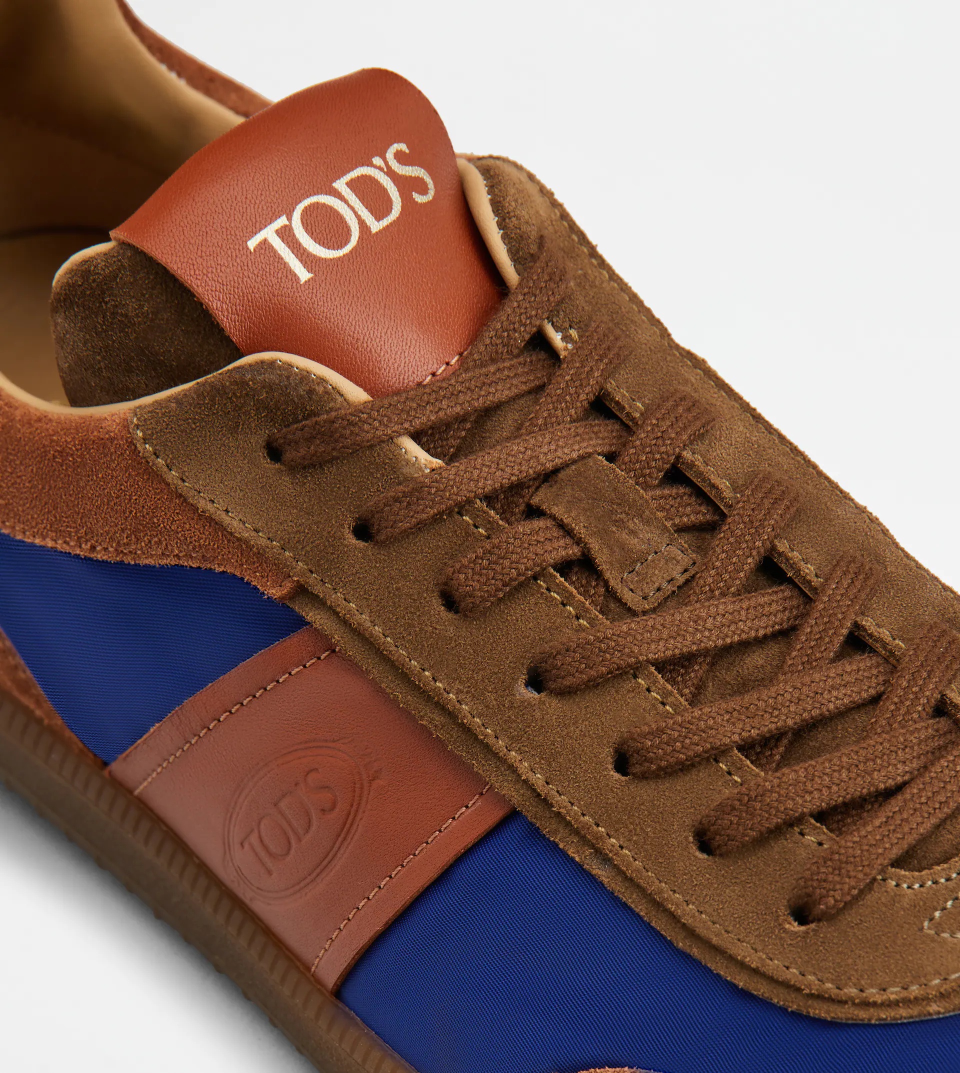 TOD'S TABS SNEAKERS IN SUEDE AND FABRIC - BROWN, BLUE - 6