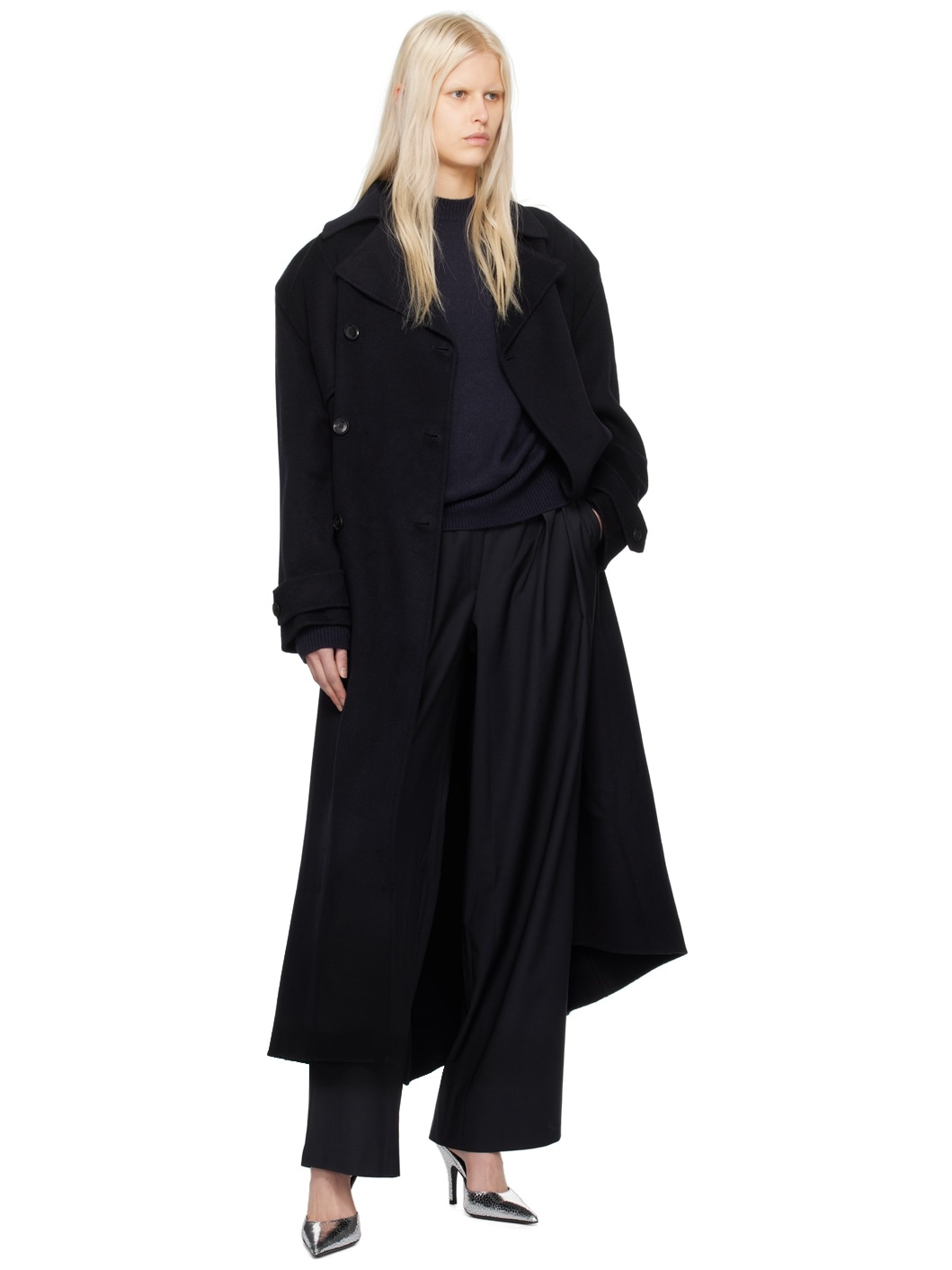 Navy Ripley Pleated Trousers - 4