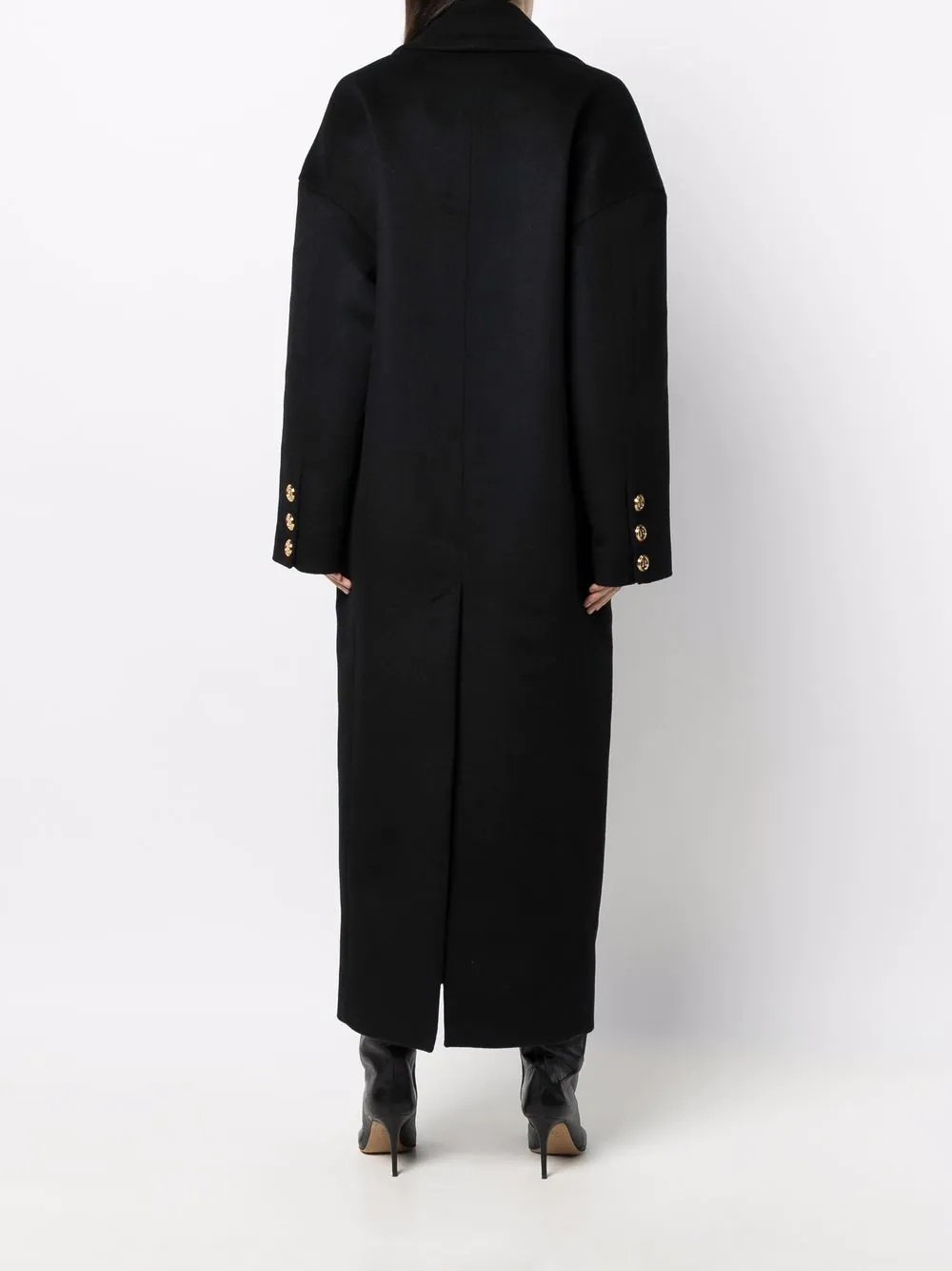 Oversize single-breasted virgin wool coat - 4