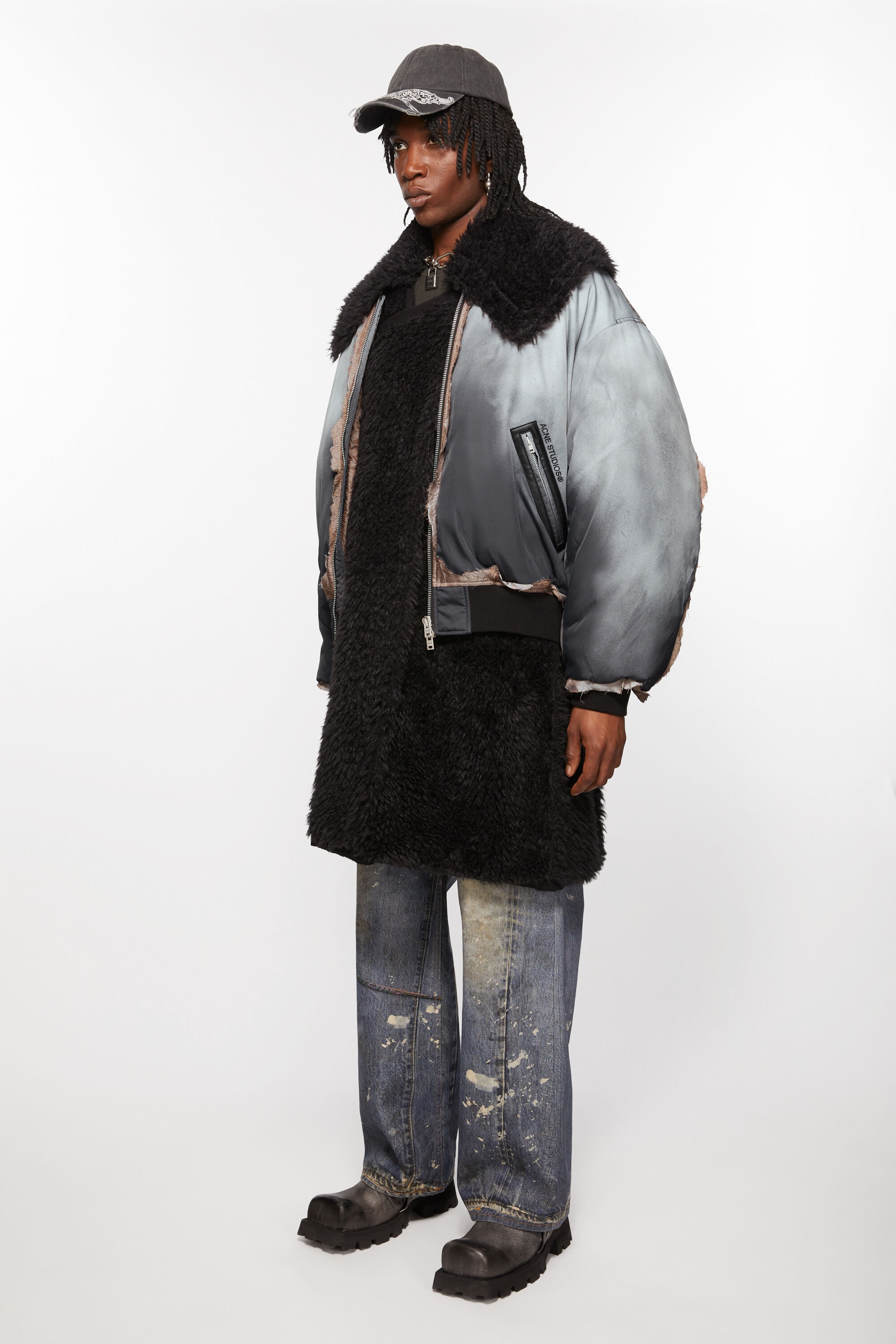 Bomber layered coat - Faded black - 3
