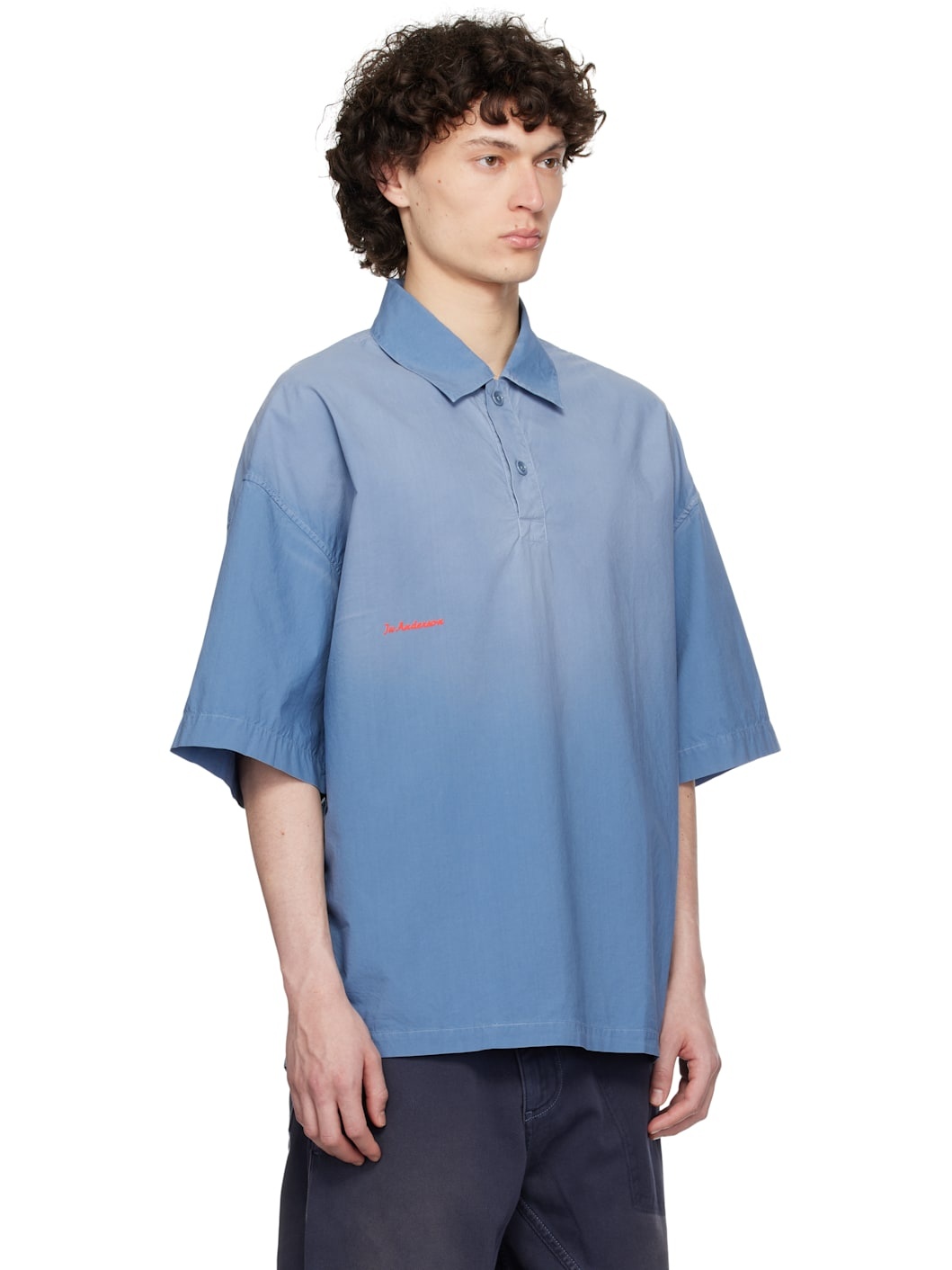 Blue Oversized Logo Polo - 2