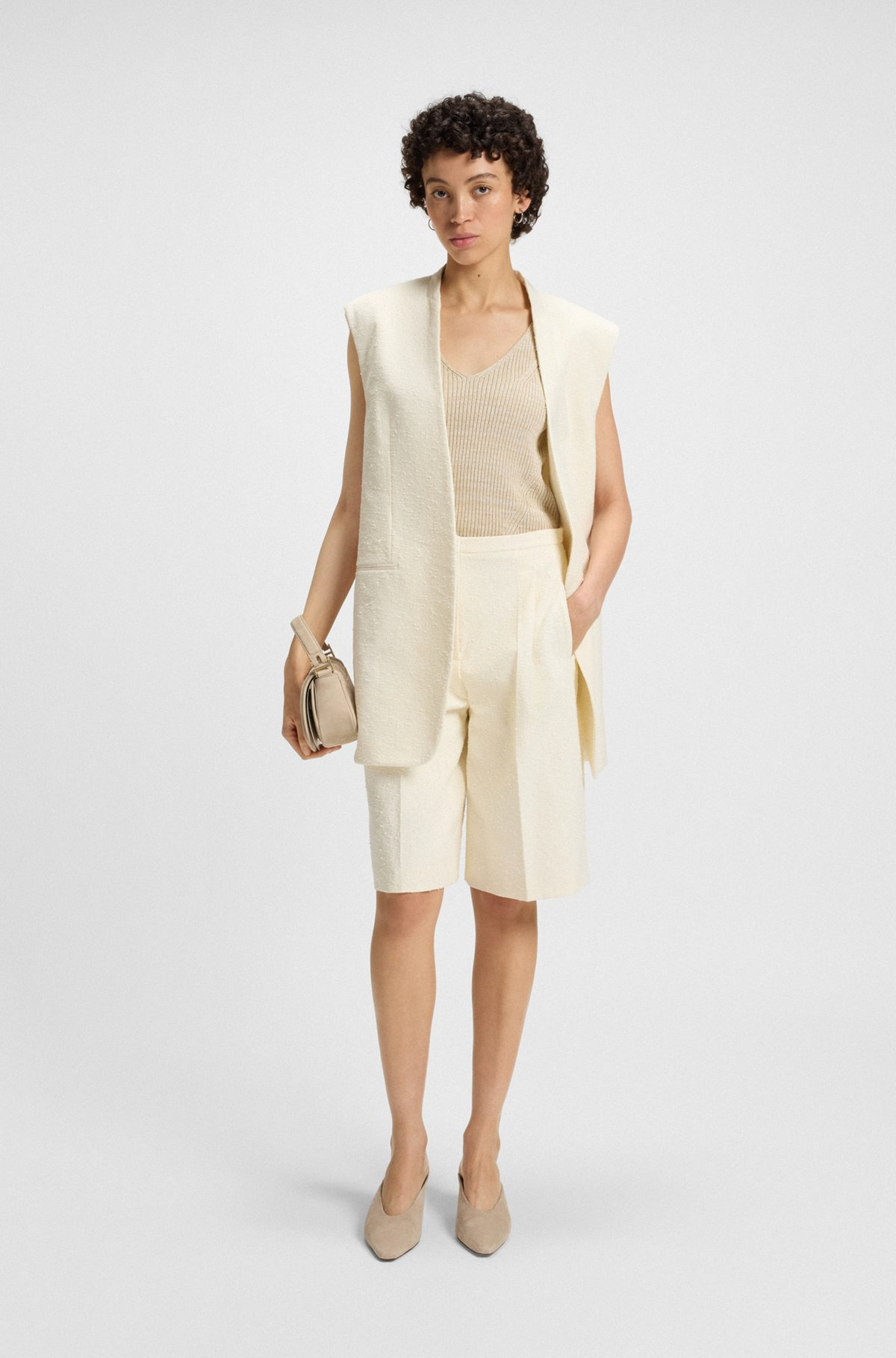 RELAXED-FIT SHORTS IN ITALIAN BOUCLÉ - 3