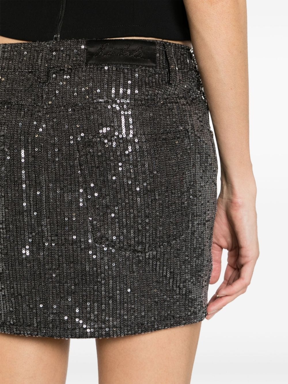 sequin twill mini skirt - 5