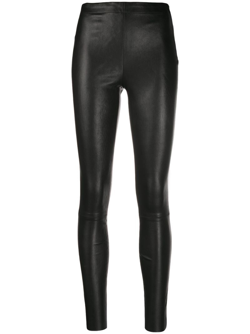 lambskin fitted leggings - 1