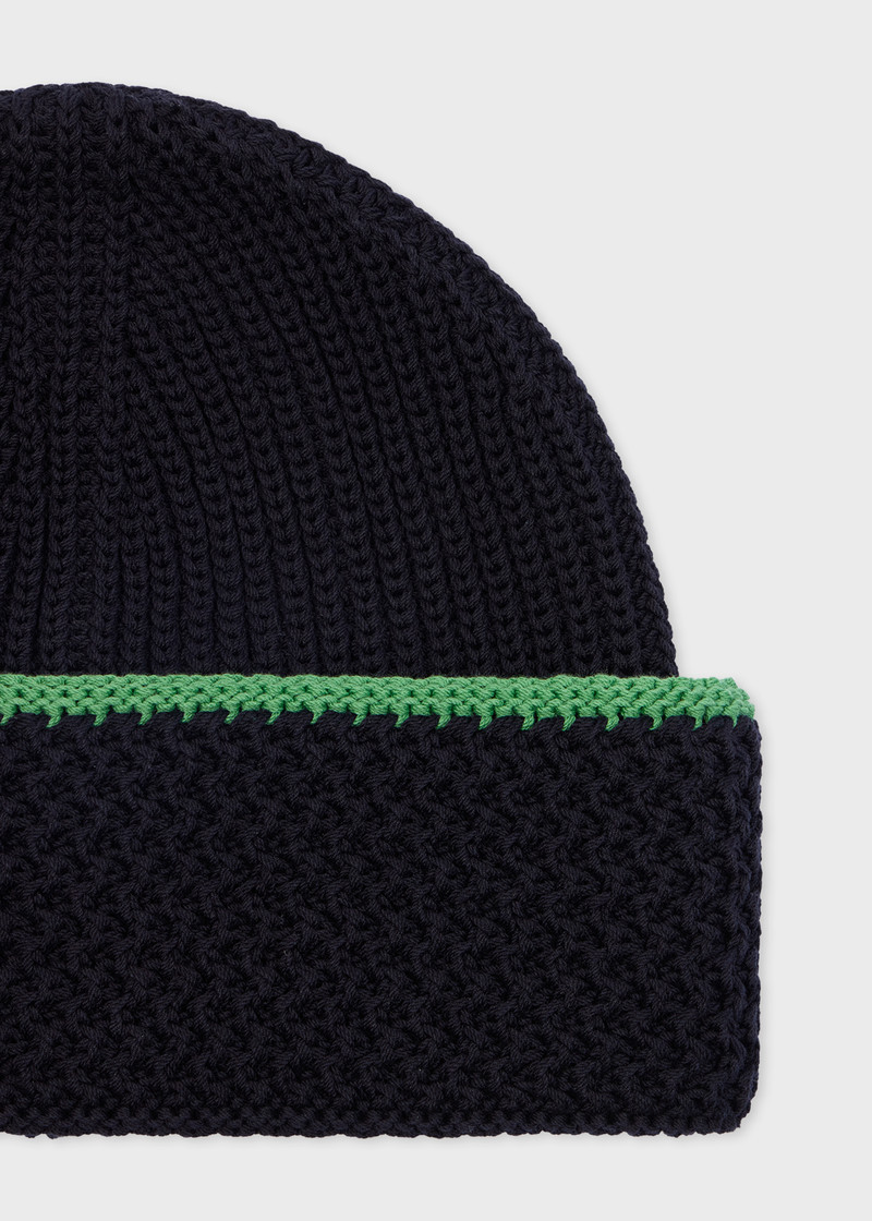 Paul Smith Navy Cotton Beanie outlook