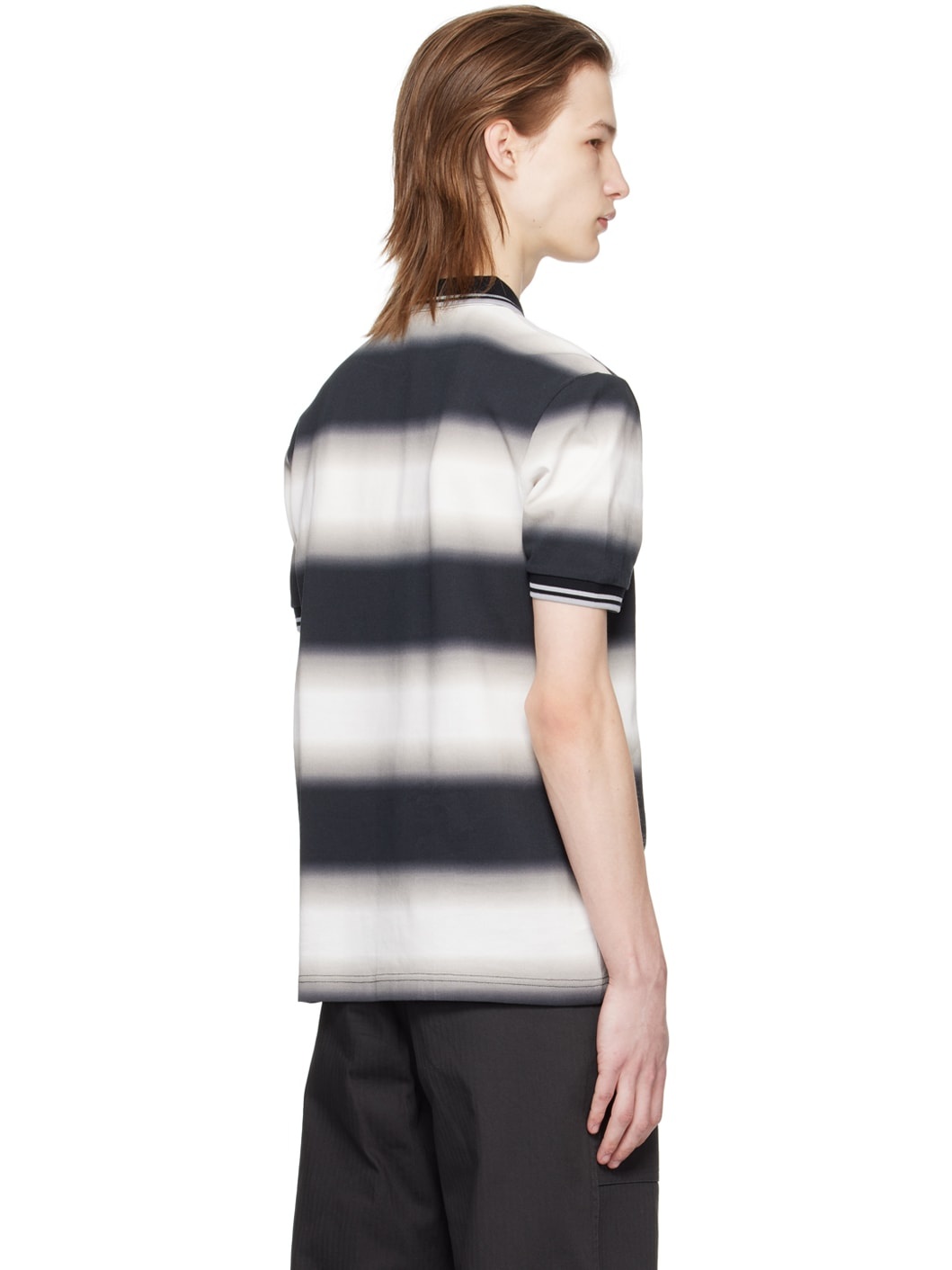 Black & White Striped Polo - 3