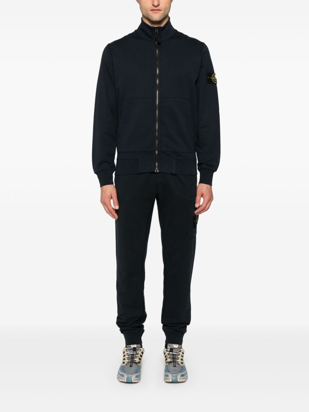 Compass-badge zipped sweatshirt - 2