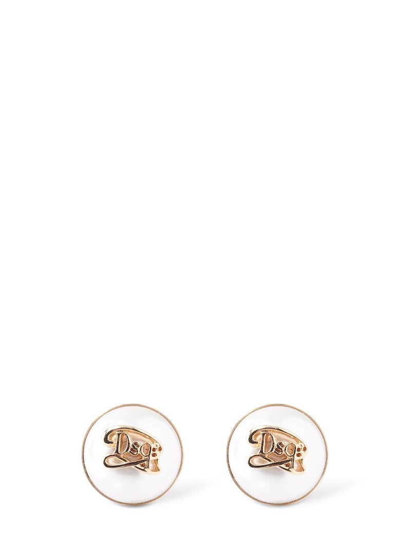 Dsq2 faux pearl clip-on earrings - 1