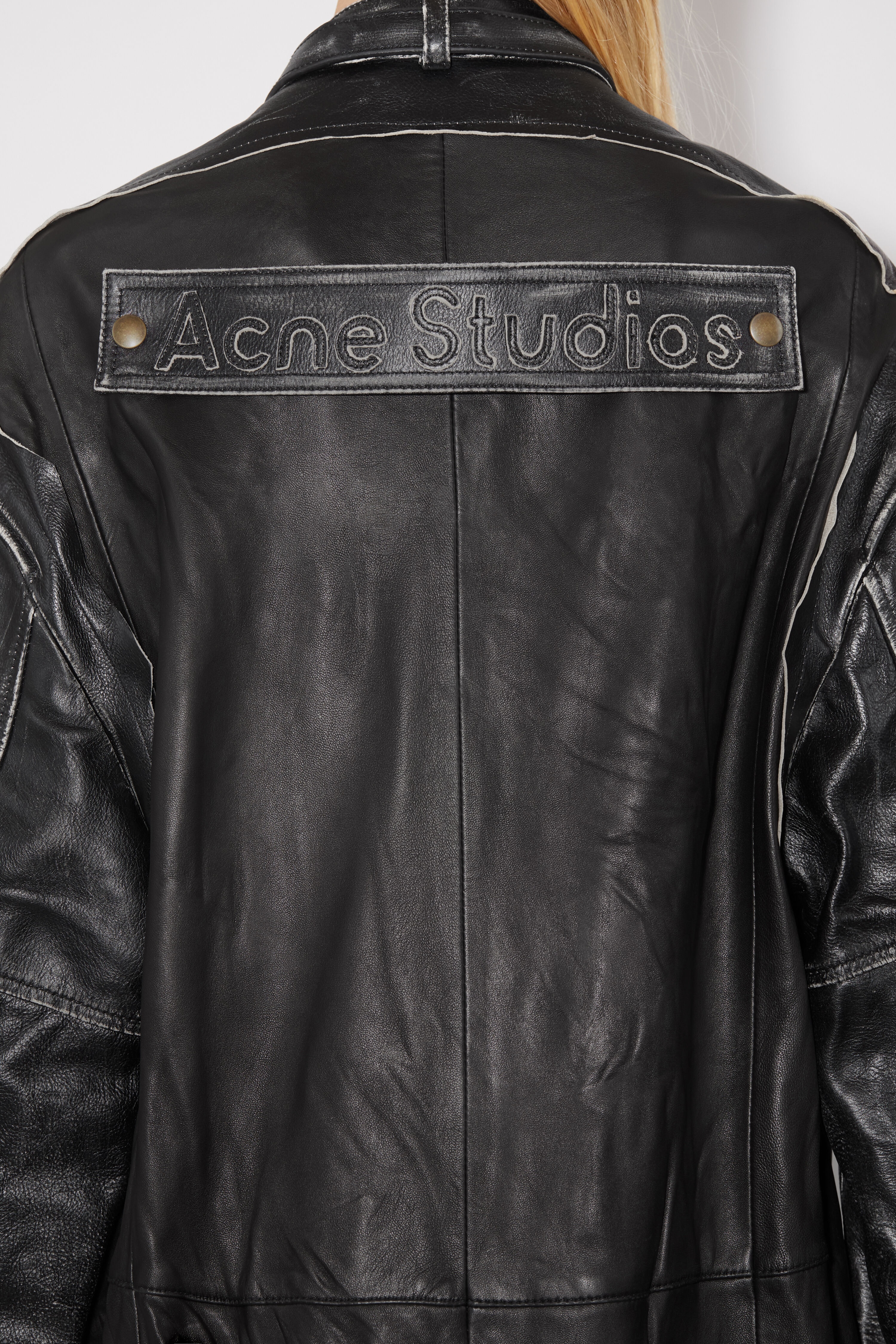 Long leather coat - Black - 5