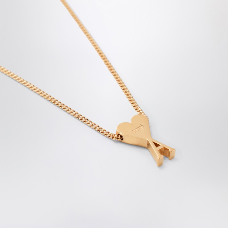 Ami Paris Gold Ami De Coeur Necklace Men - 2