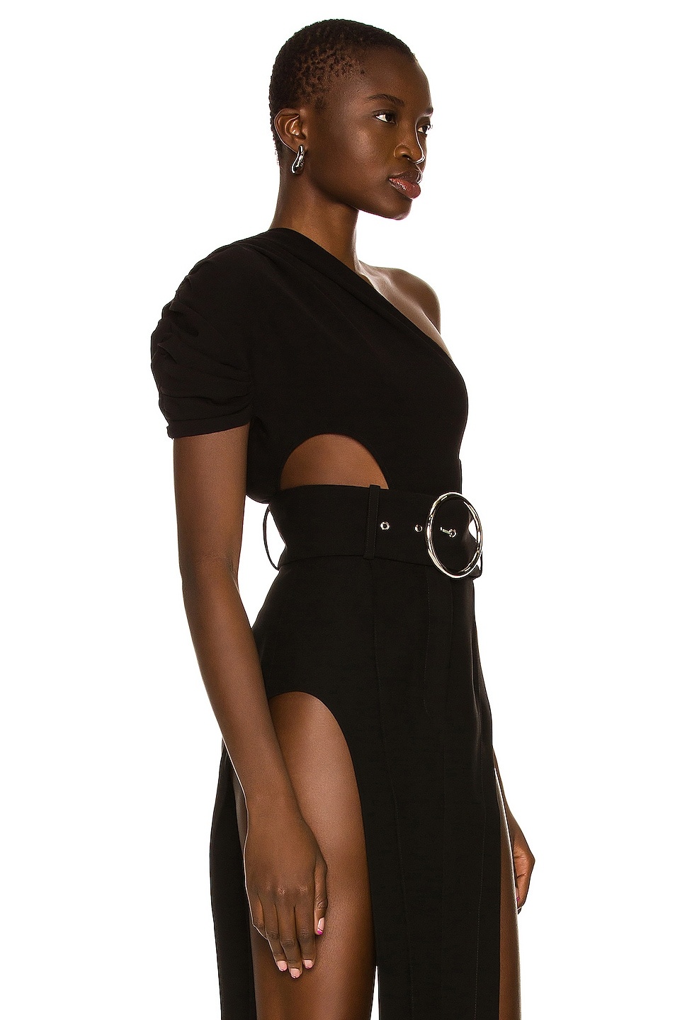 Side Cutout One Shoulder Bodysuit - 3