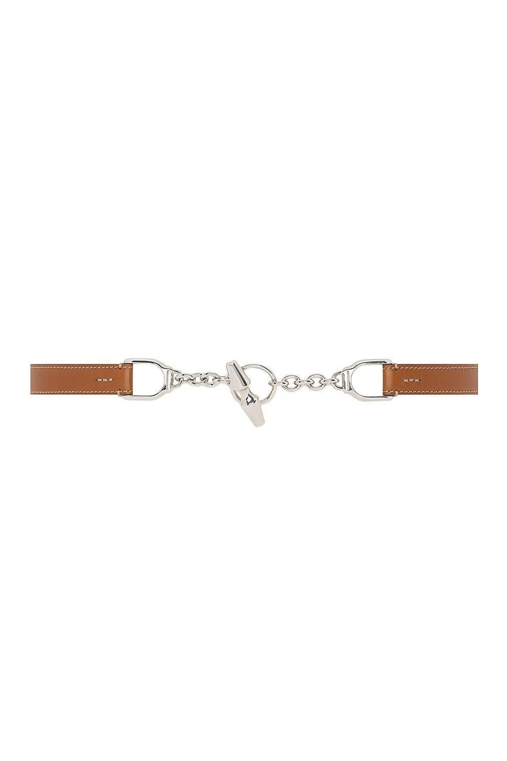 Toggle Skinny Belt - Brown - 1
