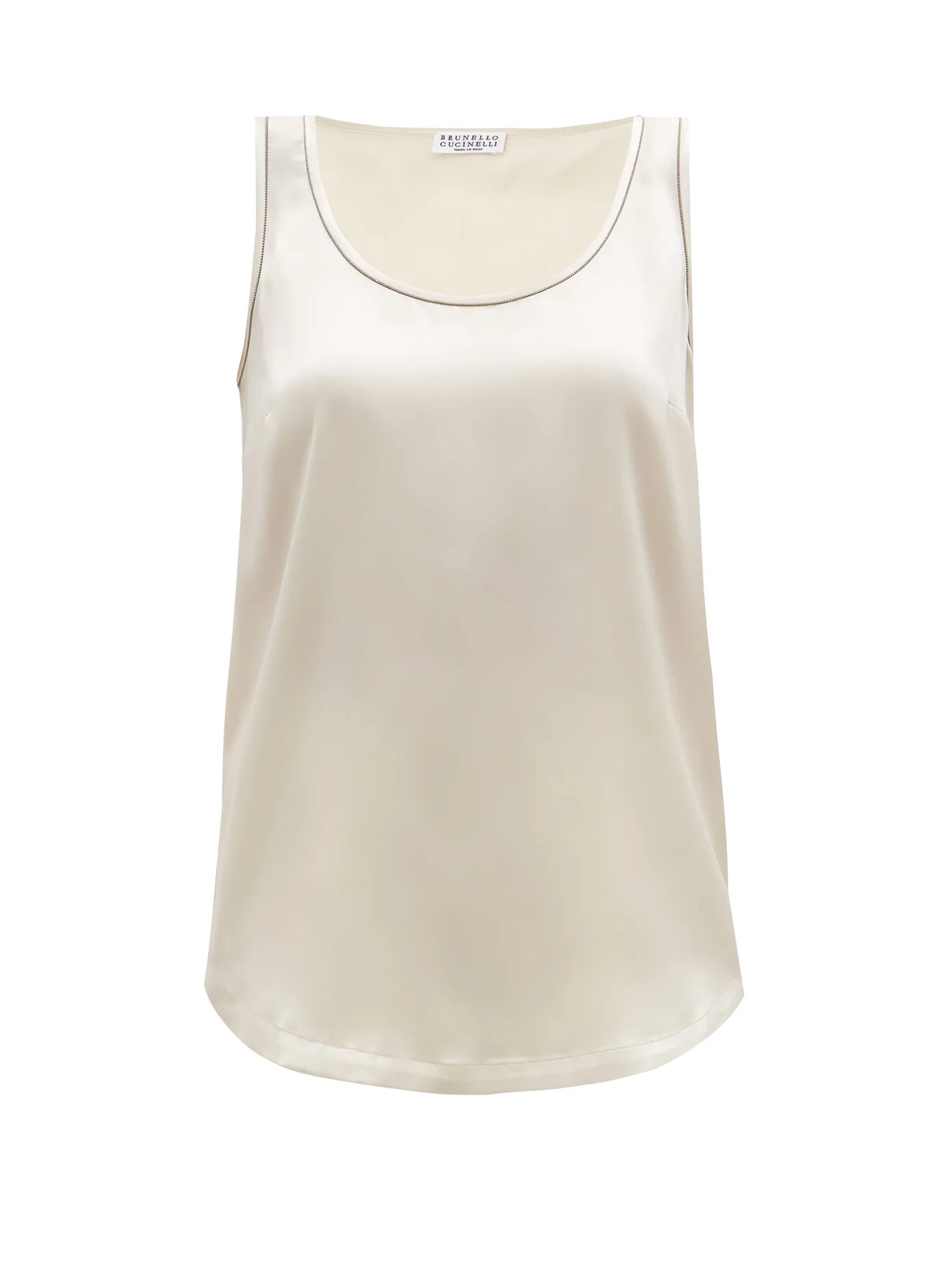 Monili trim silk-blend satin camisole - 1