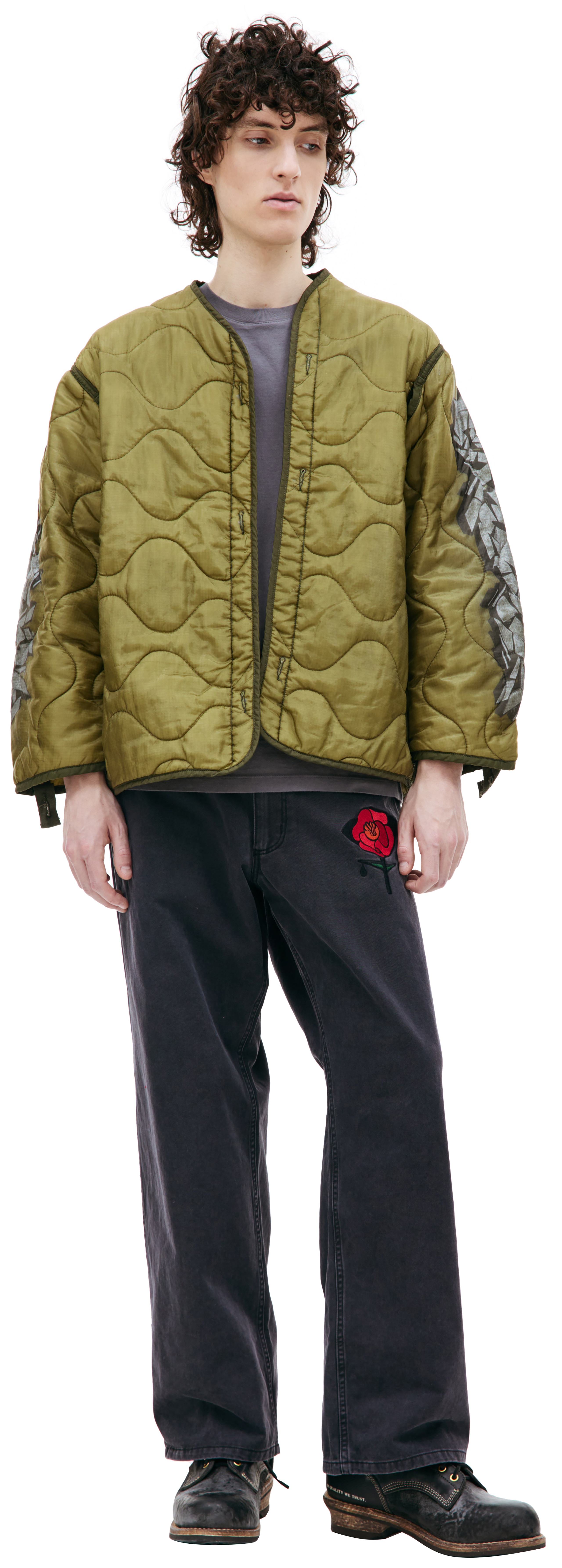 QUILTED JACKET WITH GRAFFITI PRINT - 1