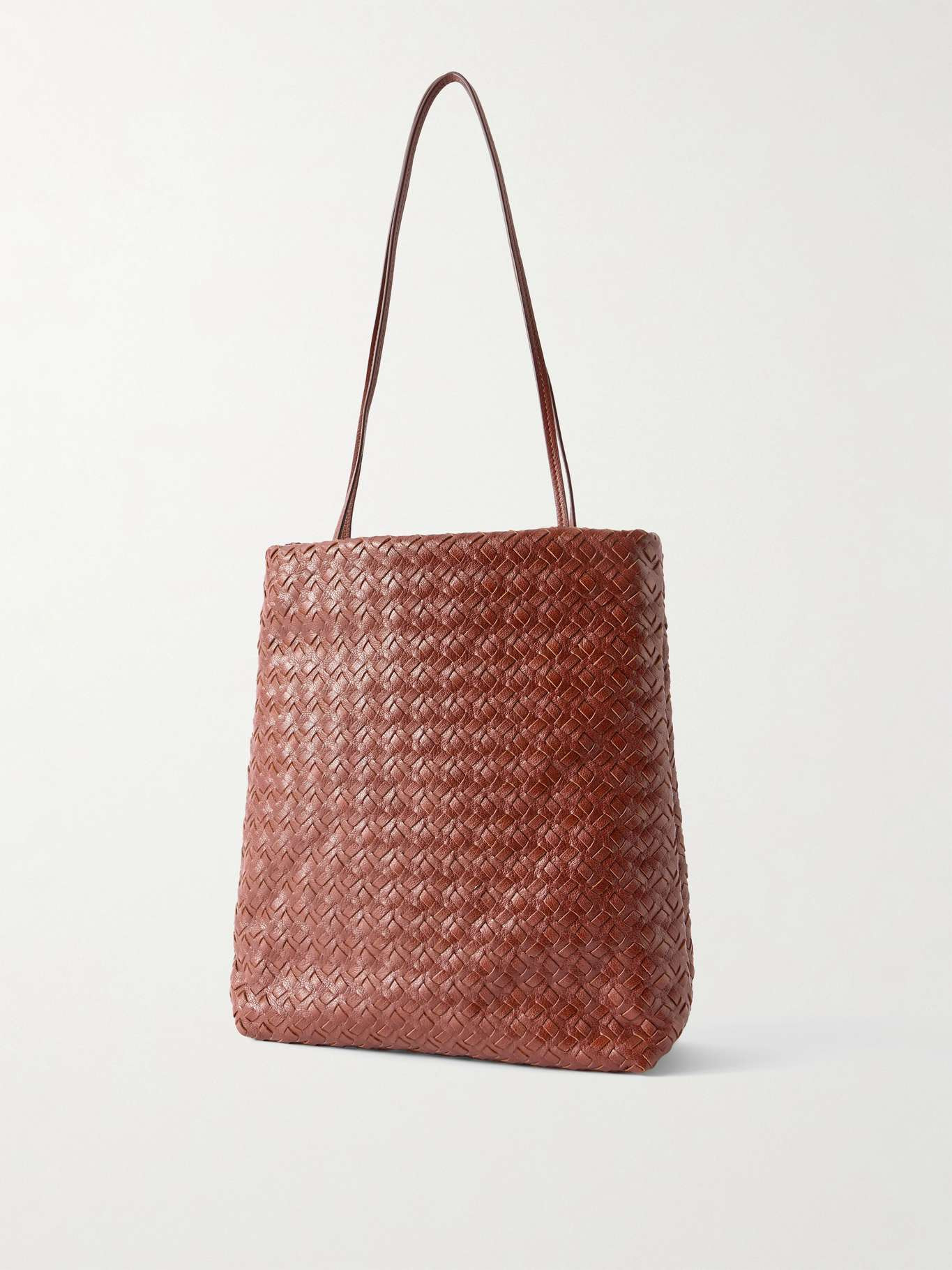 Lilou woven textured-leather shoulder bag Brown - 3