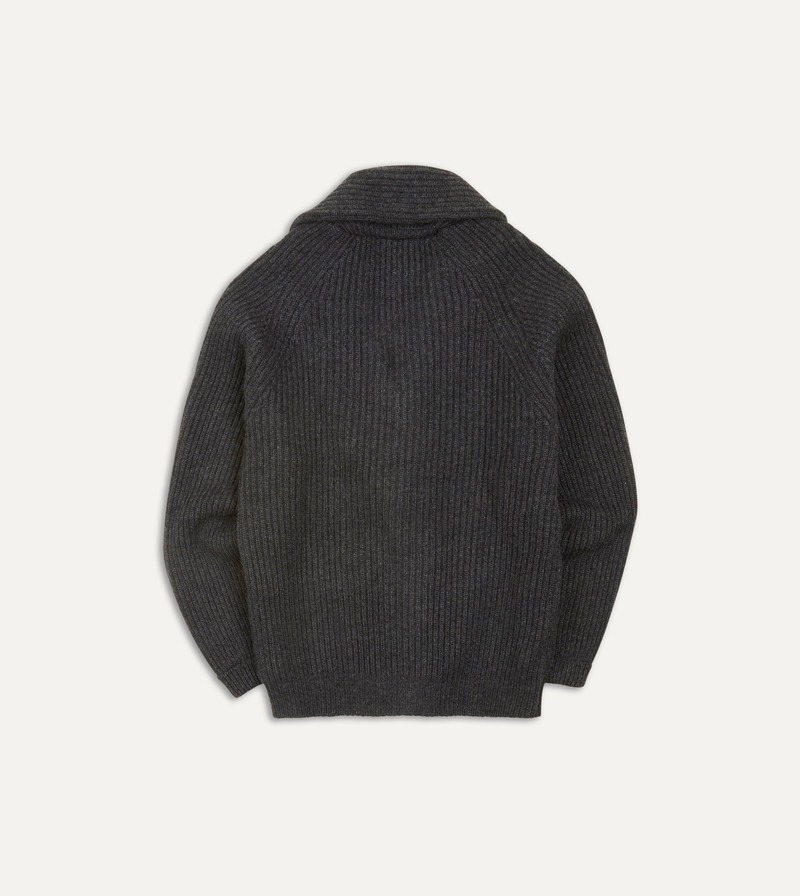 Charcoal Cashmere Shawl Collar Cardigan 6