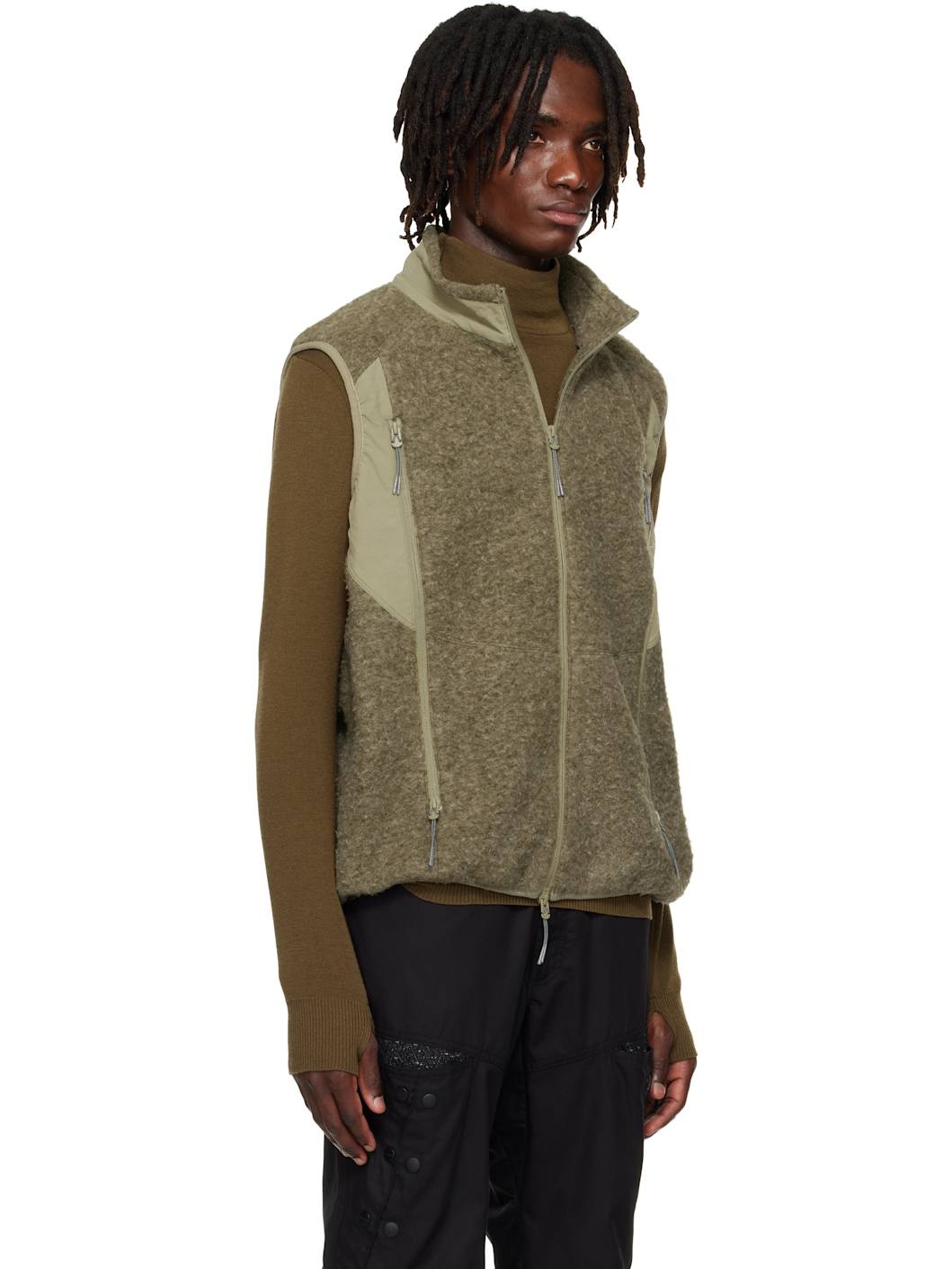 Khaki Polar Fleece Vest - 2