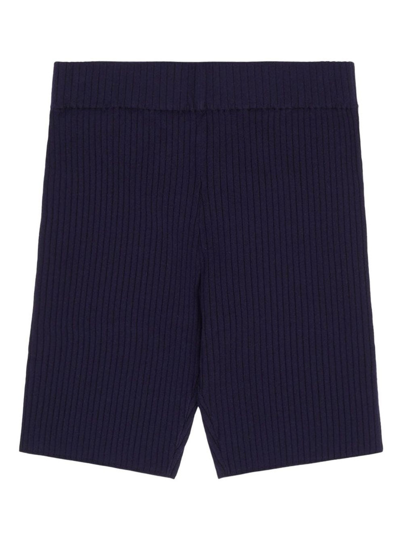 Sporty & Rich logo-patch ribbed shorts outlook