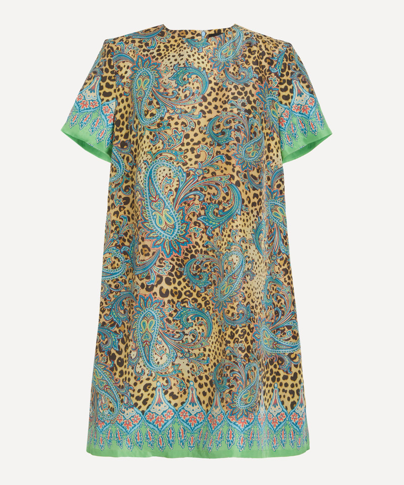 Animal Paisley Silk Mini Tunic Dress 1