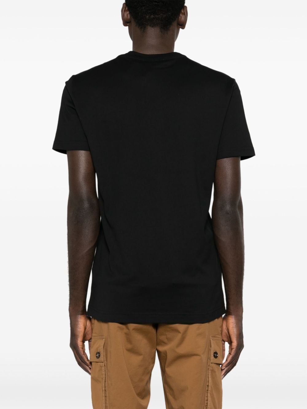 flocked-logo cotton T-shirt - 4