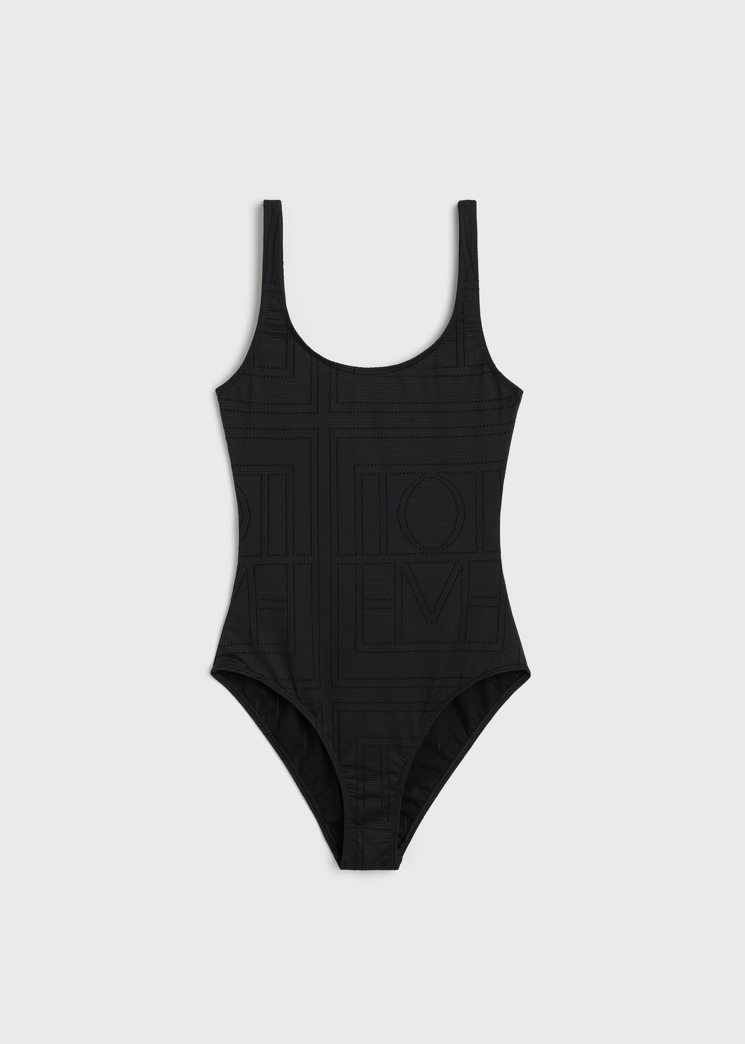 Monogram pointelle swimsuit black - 2