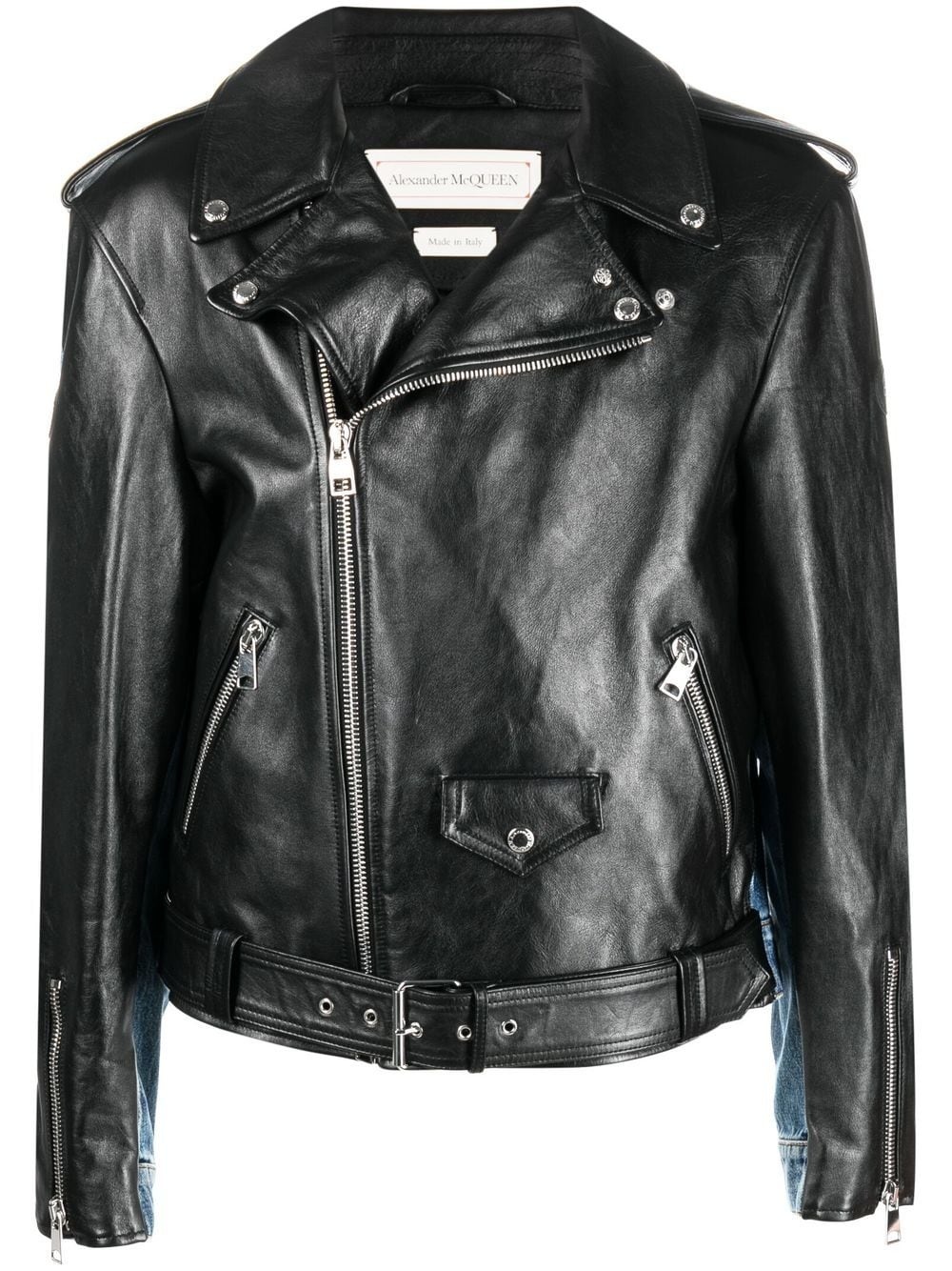 panelled biker jacket - 1