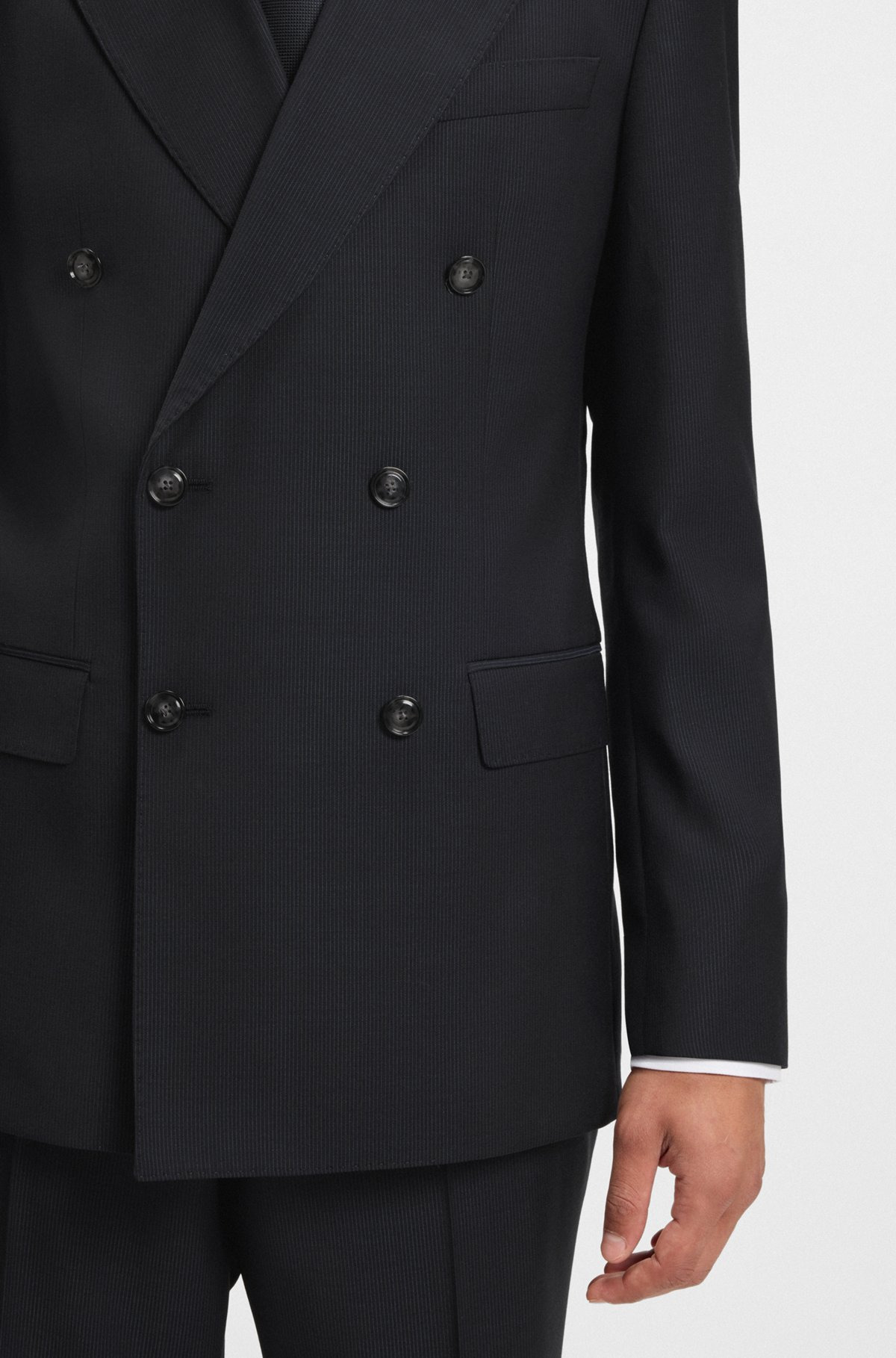 SLIM-FIT TWO-PIECE SUIT IN PINSTRIPE VIRGIN WOOL - 5
