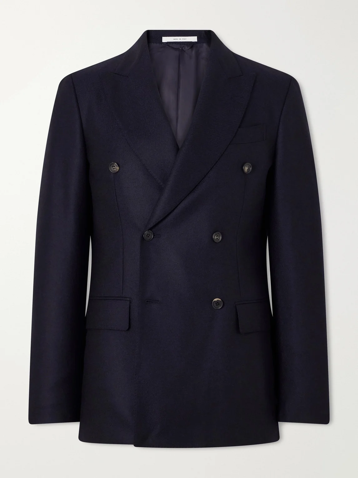 Angelo Double-Breasted Wool and Cashmere-Blend Flannel Suit Jacket - 1