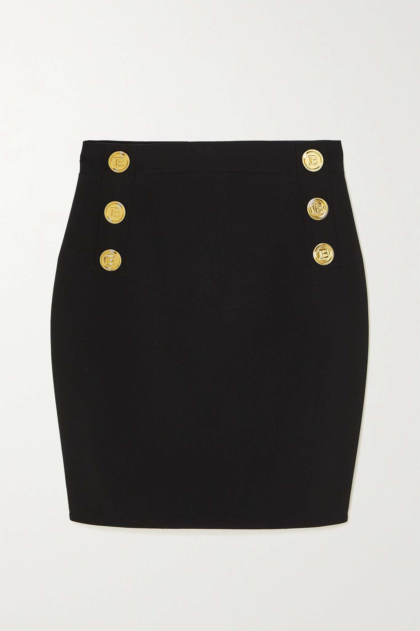 Button-embellished crepe skirt - 1