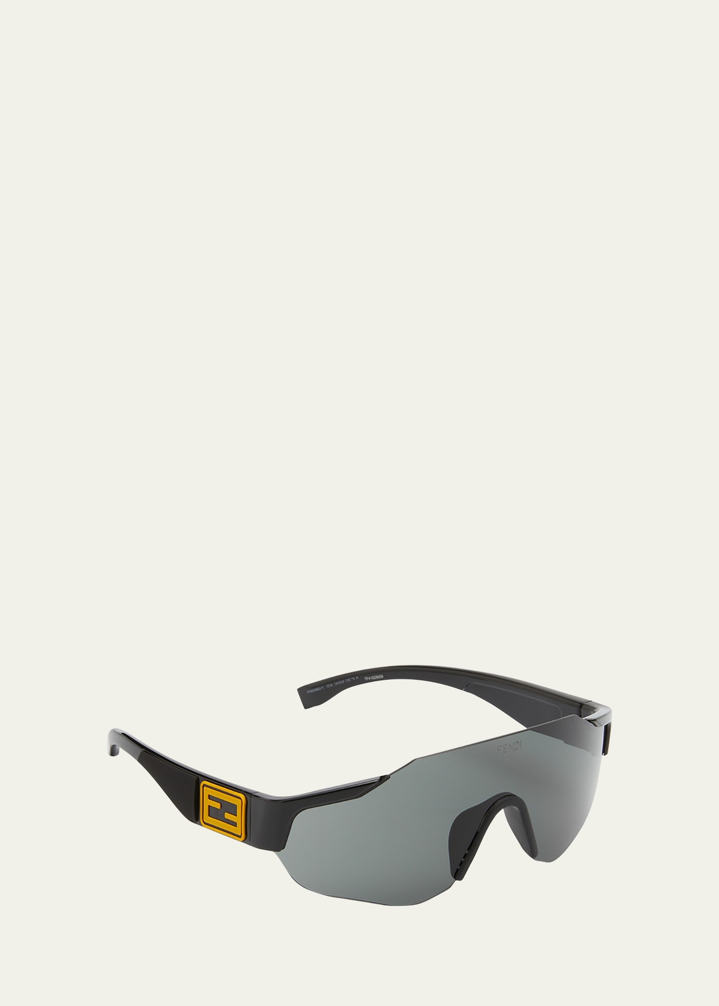 Men's FF-Logo Rimless Shield Sunglasses - 2
