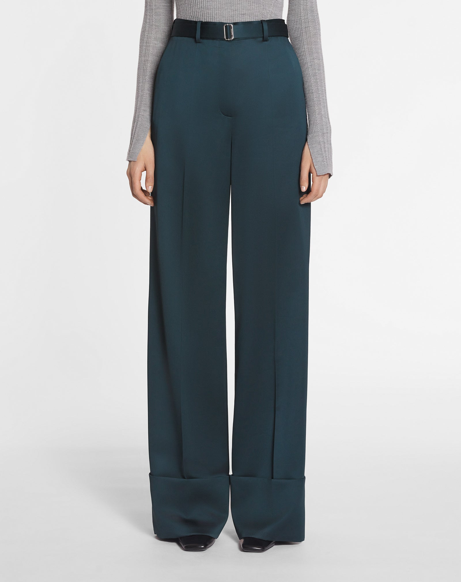 WIDE-LEG PANTS WITH CUFFS - 3