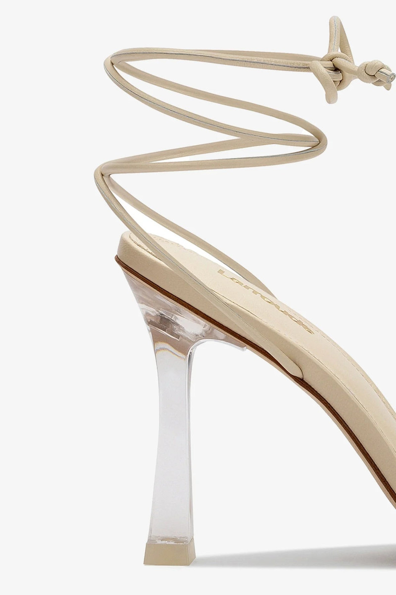 Gloria Sandal In Ivory Leather and Vinyl 4