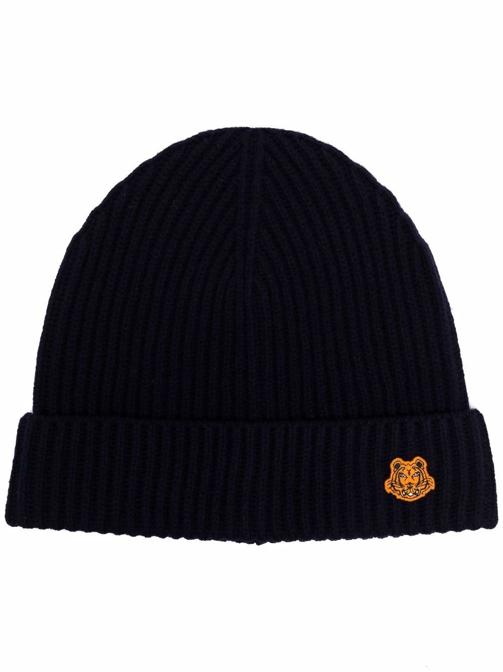 patch-embellished ribbed-knit beanie - 1