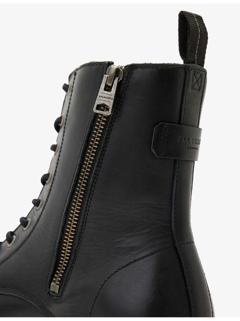 ALLSAINTS Skiff Logo-Debossed Leather Military Boots outlook