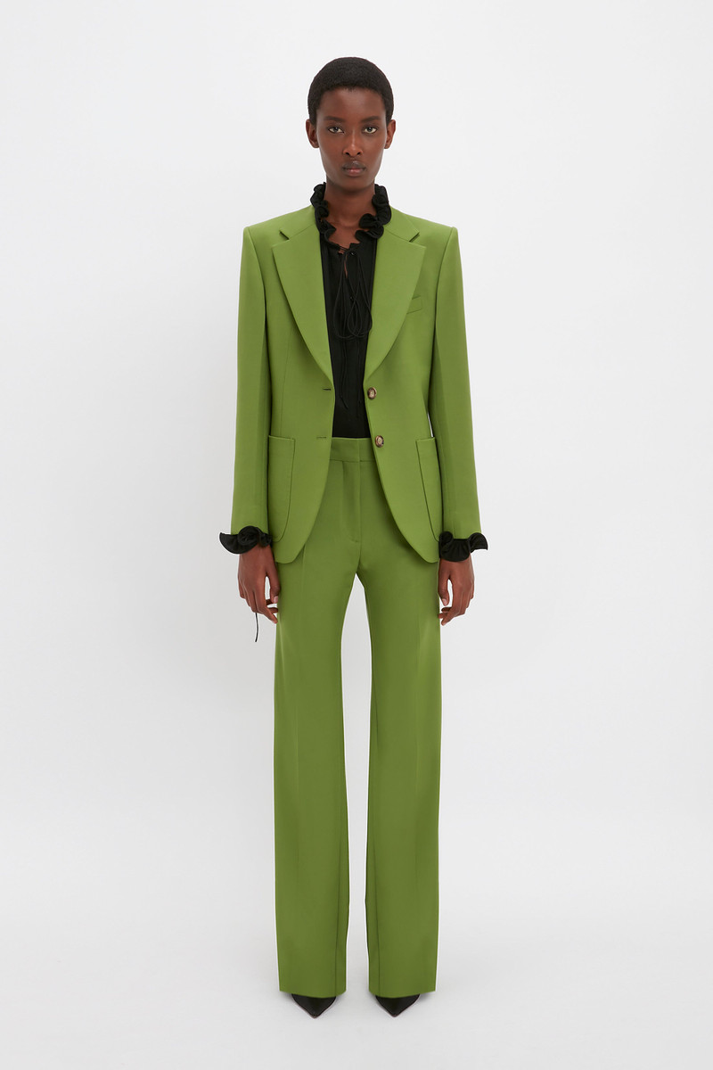 Victoria Beckham Patch Pocket Jacket In Serpent Green outlook