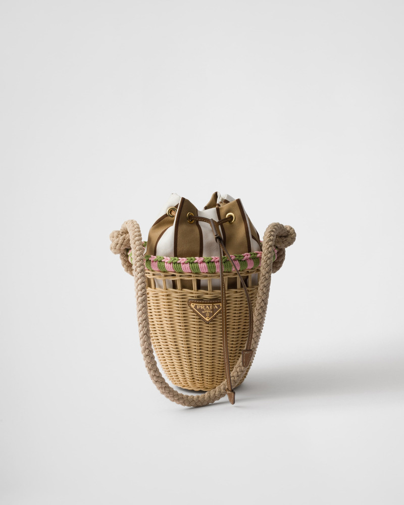 Wicker mini bucket bag 1