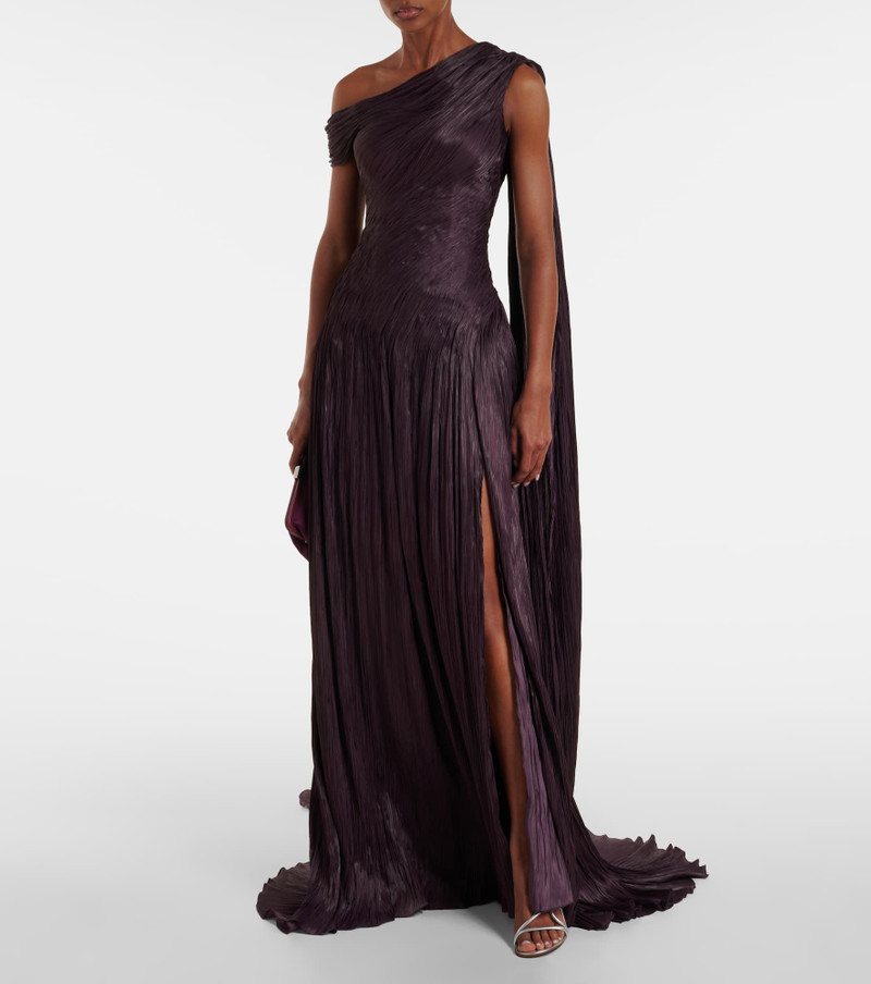 MARMAR HALIM Draped pleated silk chiffon gown outlook