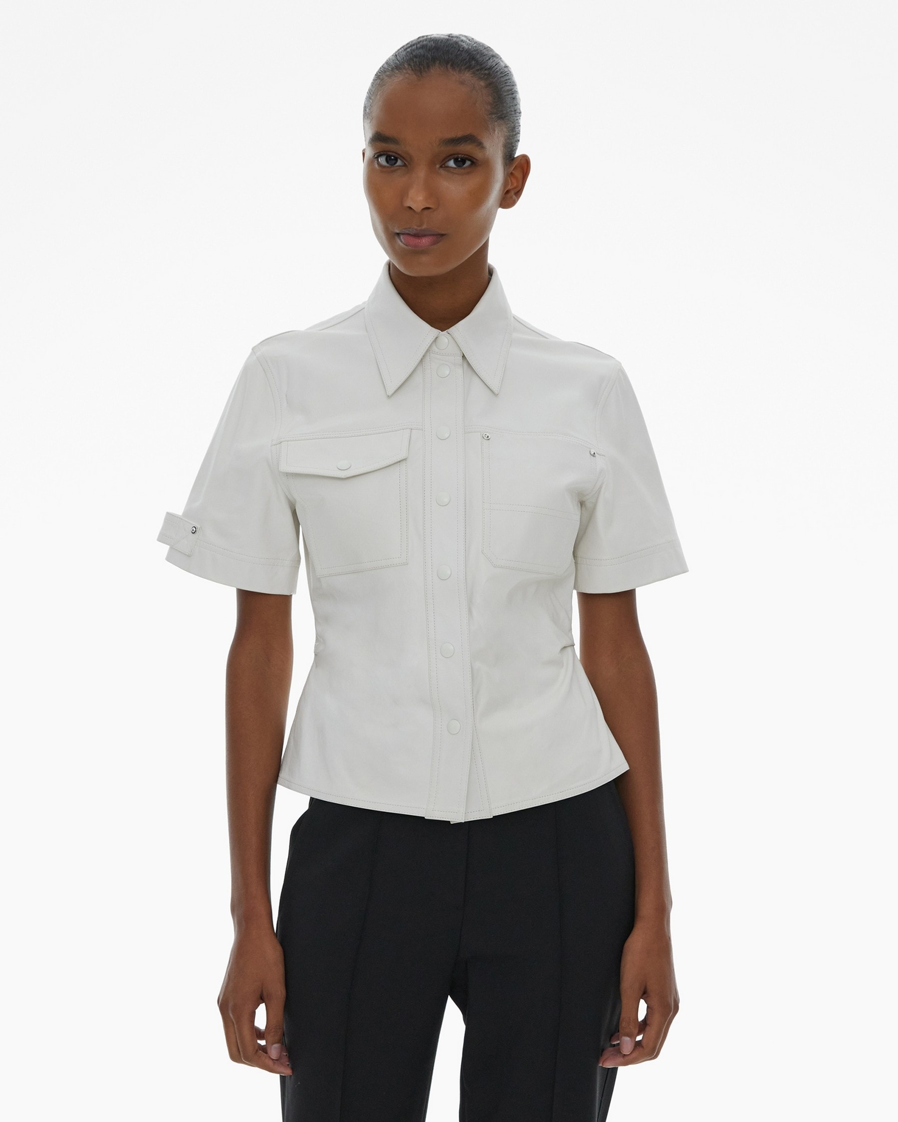 LEATHER UTILITY SHORT-SLEEVE SHIRT - 3