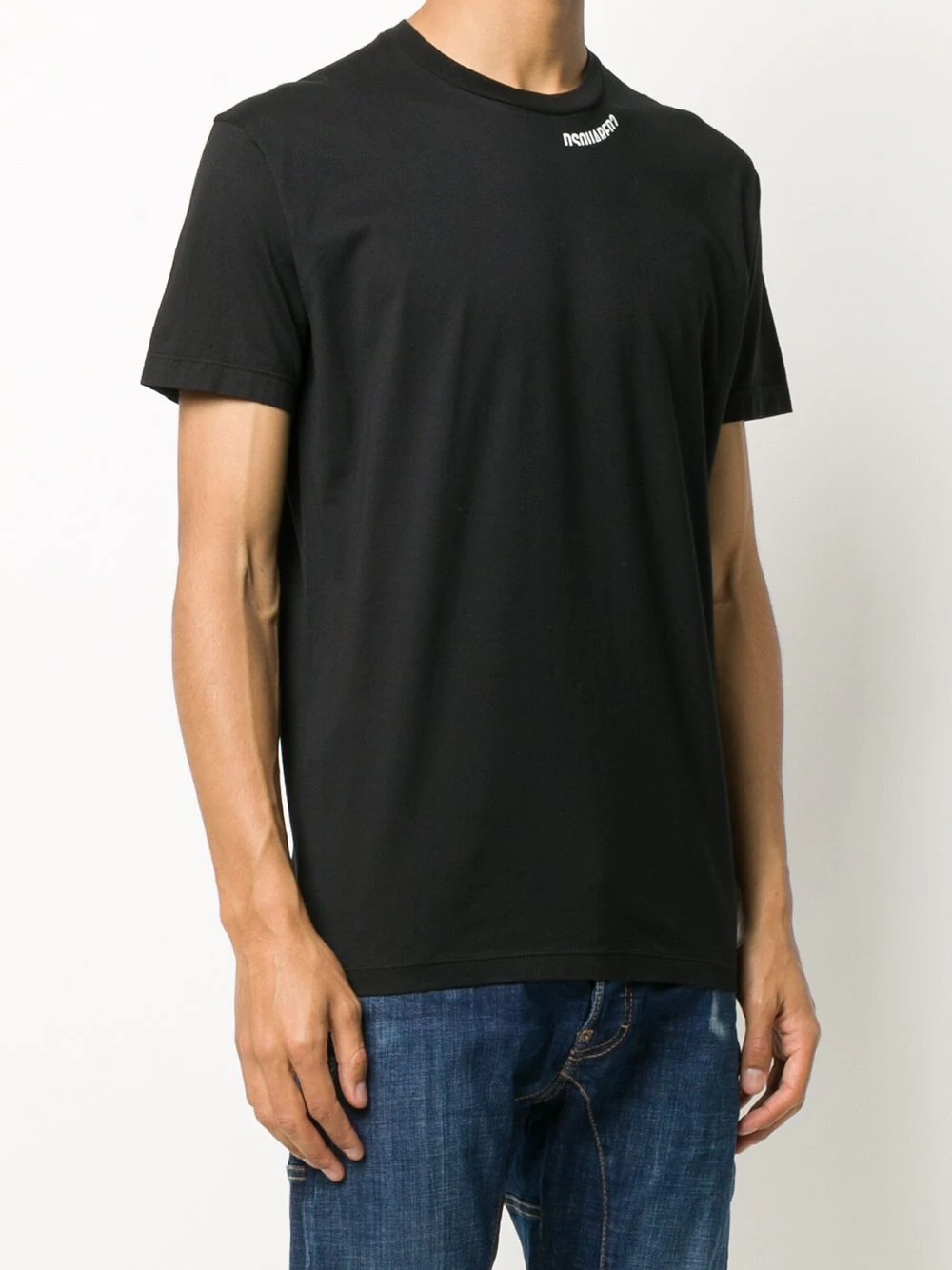 neck logo print T-shirt - 3