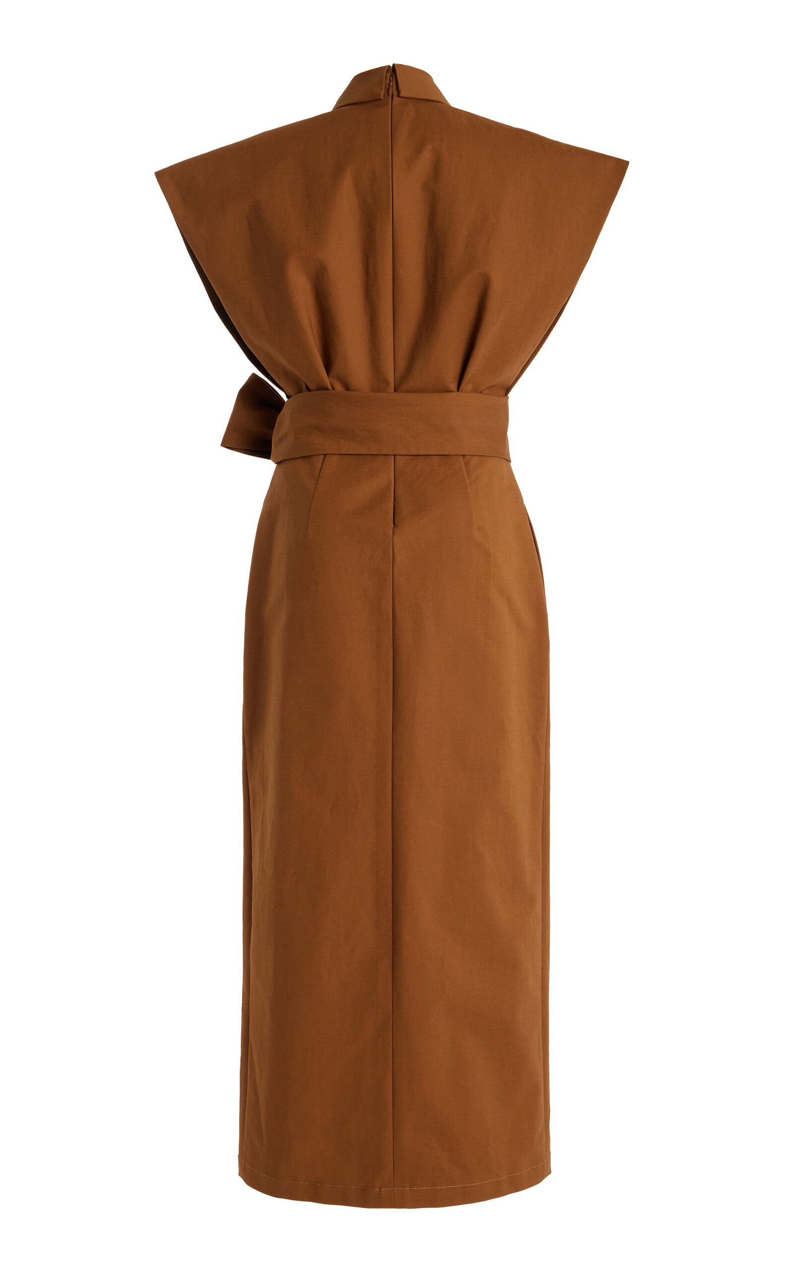 Stretch-Cotton Midi Shirt Dress brown - 5