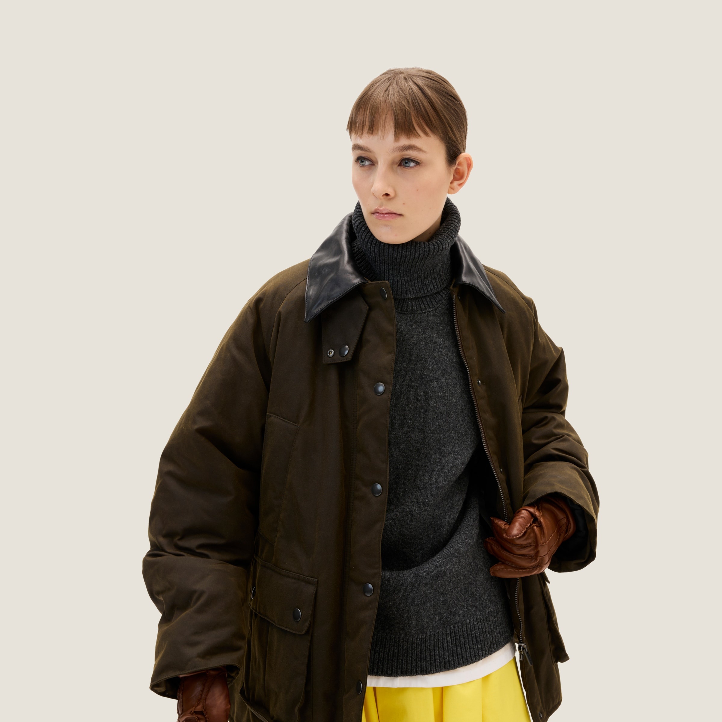 関税込 MiuMiu Waxed canvas blouson jacket Miu Miu Waxed Canvas Blouson Jacket | Brown | FARFETCH