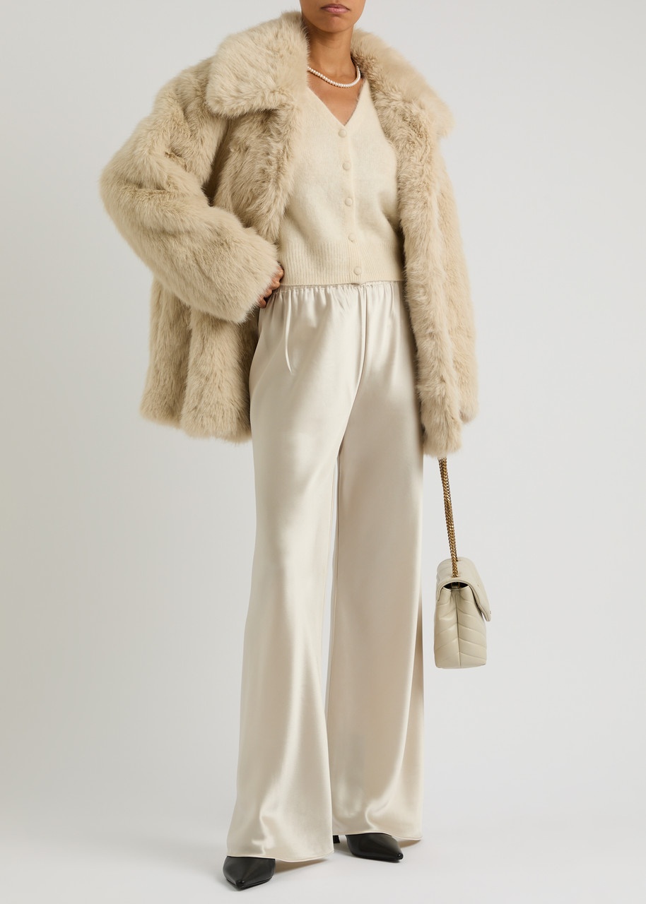 Almada Label Bias-cut Wide-leg Satin Trousers - 4