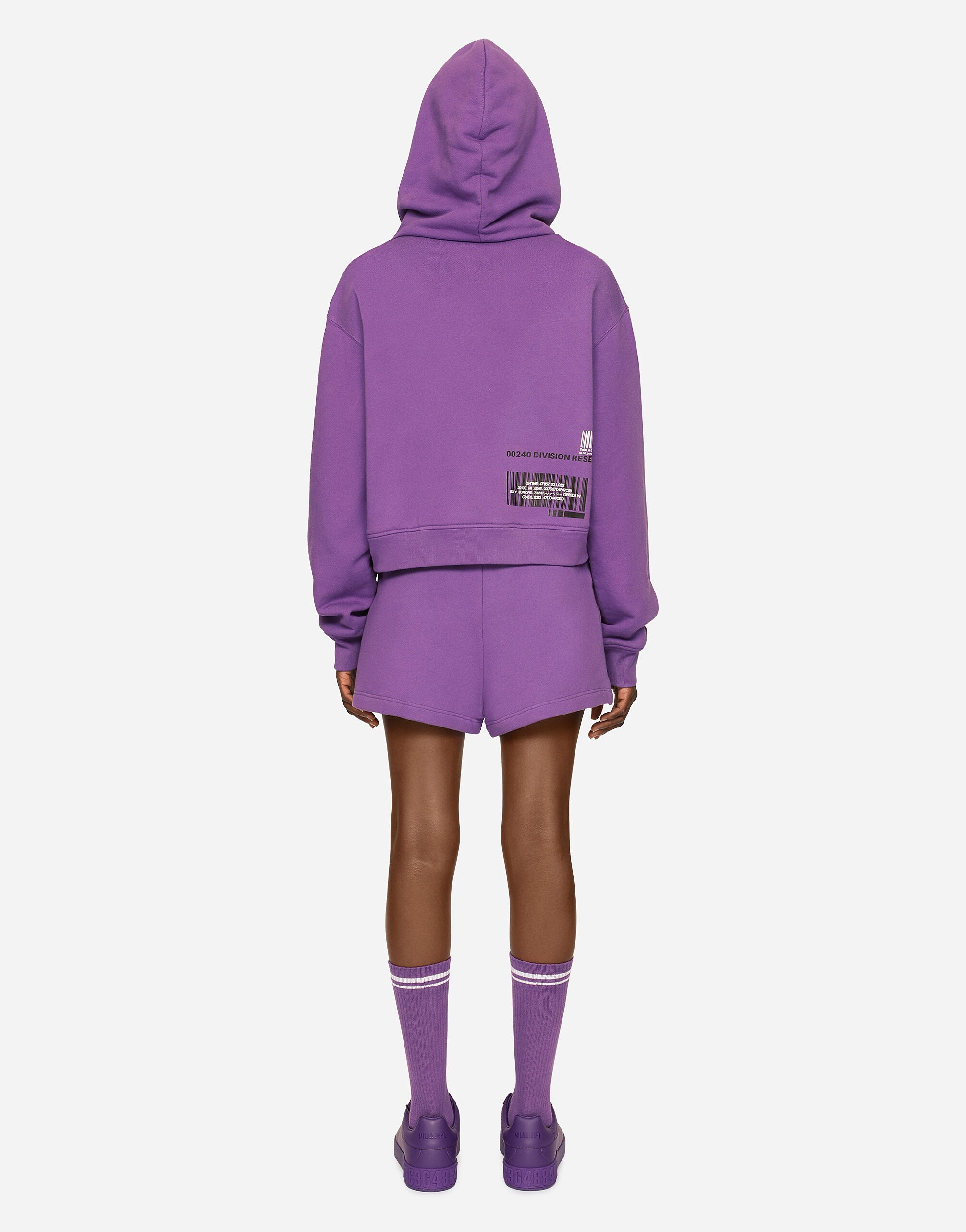Long-sleeved cotton jersey hoodie DGVIB3 - 3
