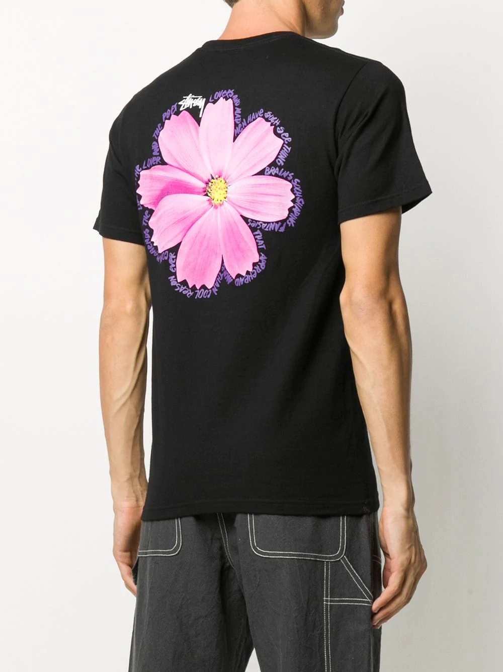 Cosmos-print cotton T-shirt - 4