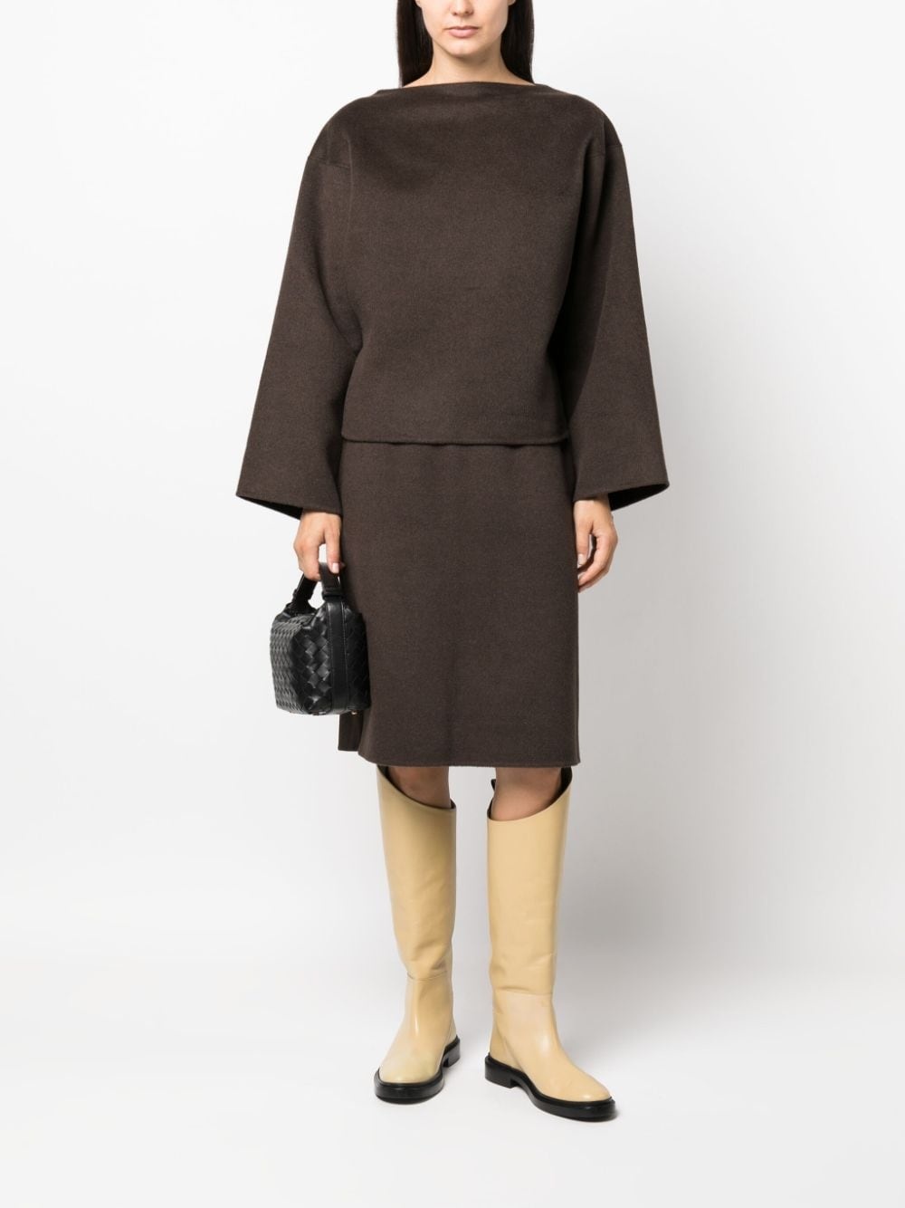 boat neck doublé wool jumper - 2