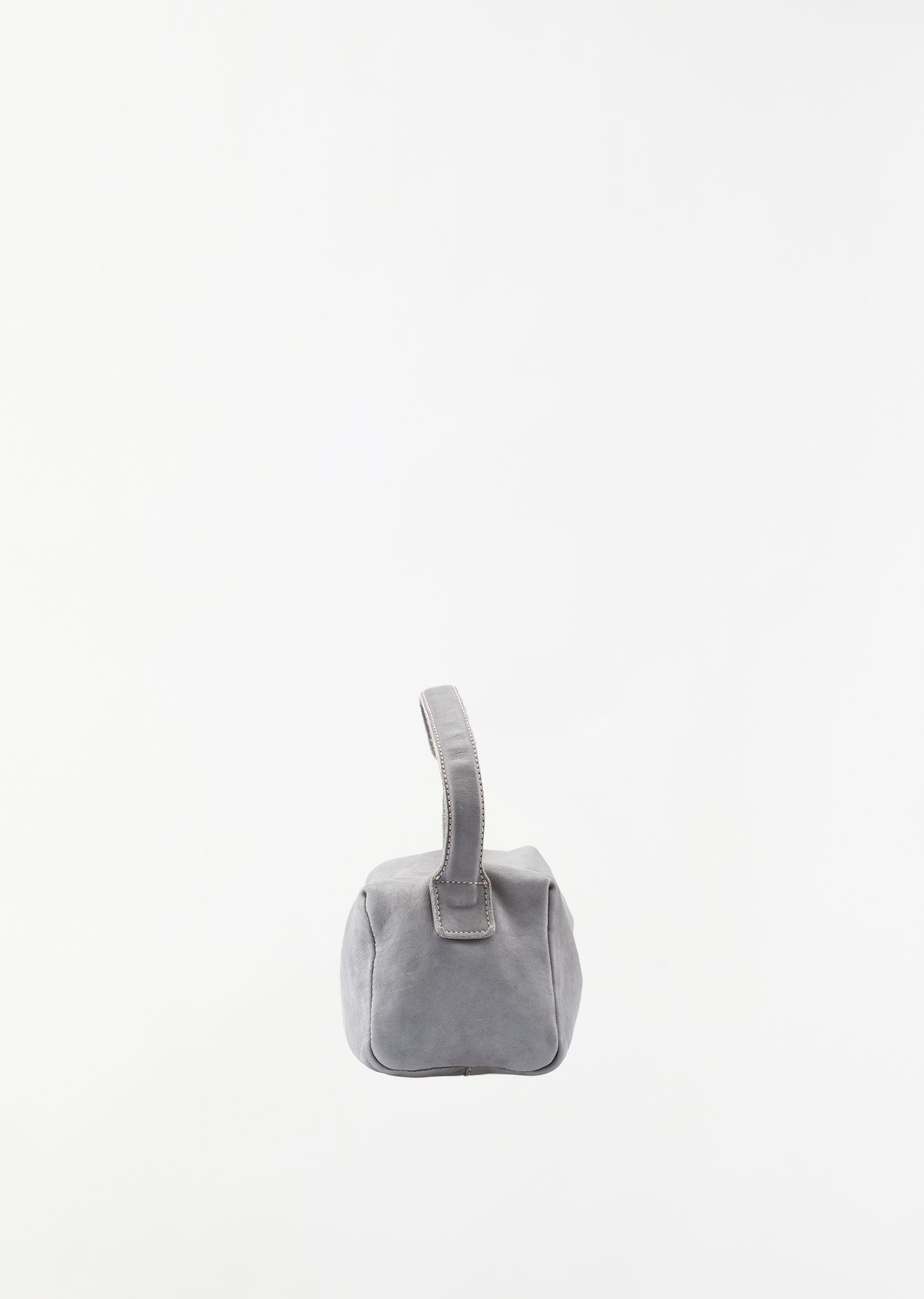 Small Leather Handle Bag — Grey - 3